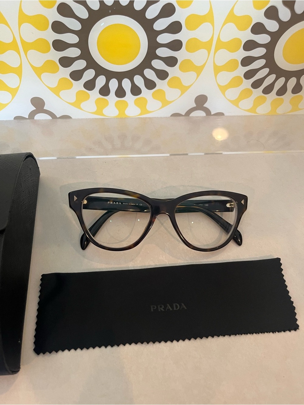Prada Women’s Tortoiseshell Optical Glasses - Black/Brown - Picture 3 of 4